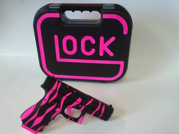 Hot Pink Zebra Glock 19 gen3 9mm-0