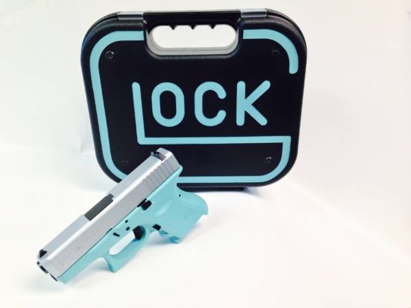 Diamond Blue And Stainless Glock 43 9mm-1942